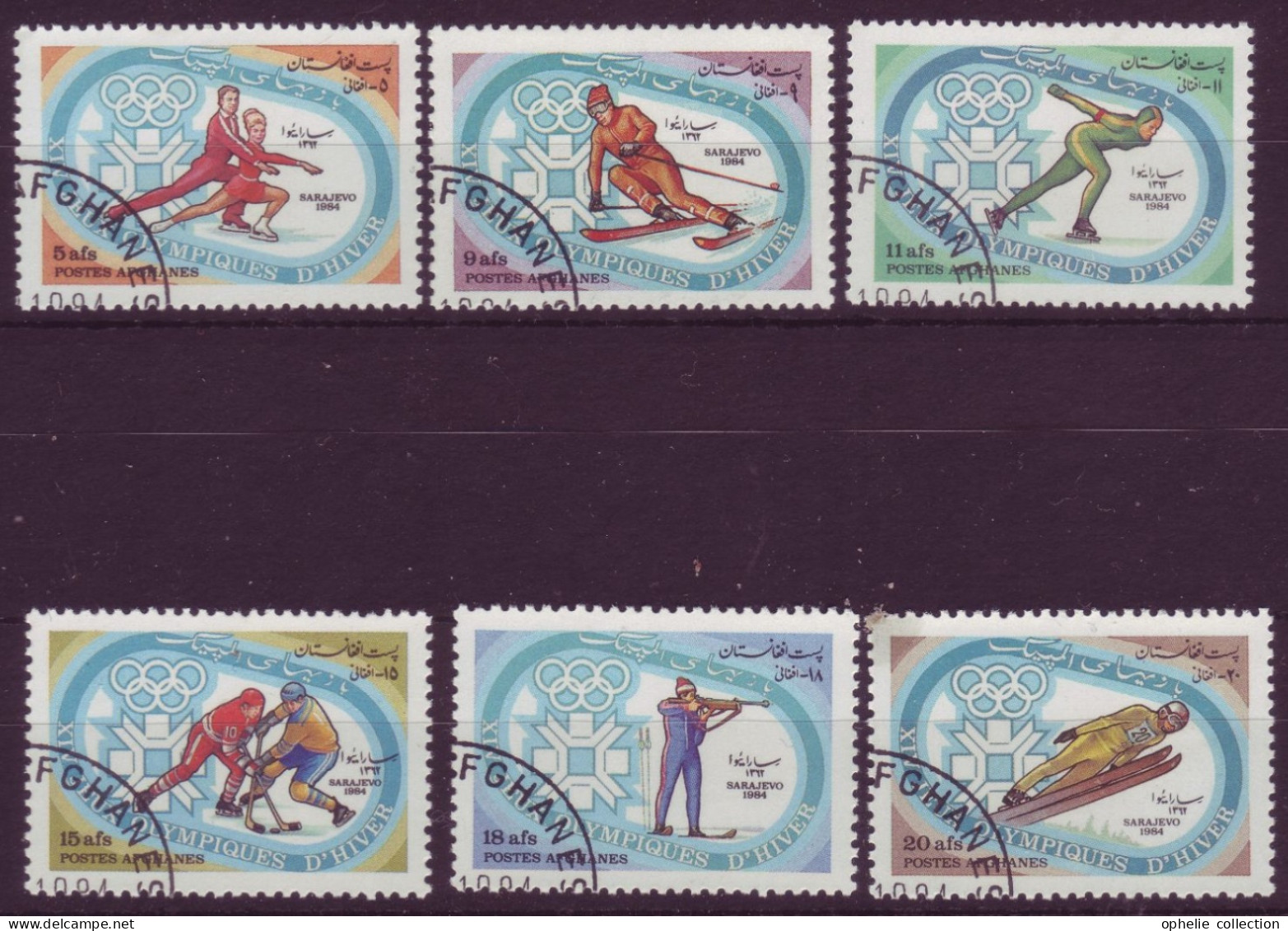 Asie - Afghanistan  - 1984 - Sarajevo - Jeux Olympiques D'hiver - 6 Timbres Différents -  6605 - Afghanistan