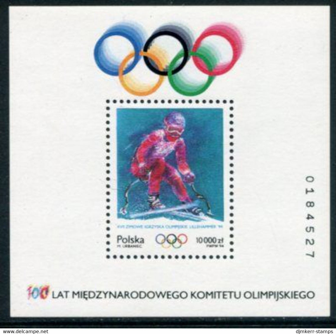 POLAND 1994 Winter Olympics Block MNH / **  Michel Block 125 - Blokken & Velletjes