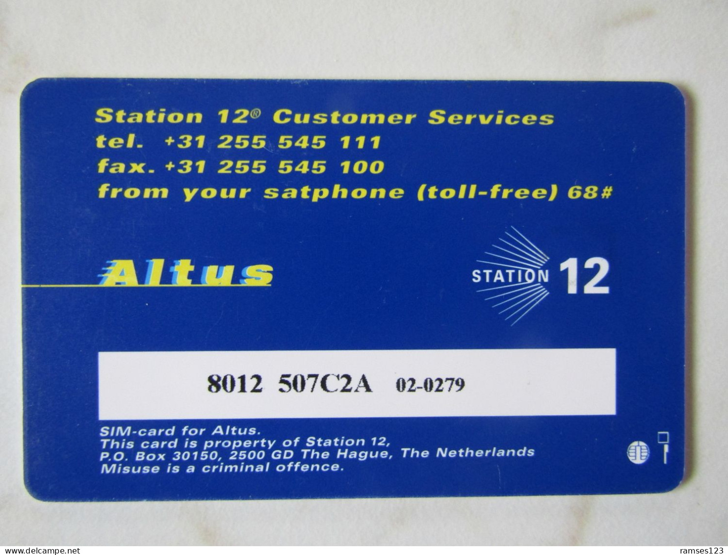 SIM CARD  FOR ALTUS   DEMO TEST   GEMPLUS   NETHERLANDS - Test & Dienst