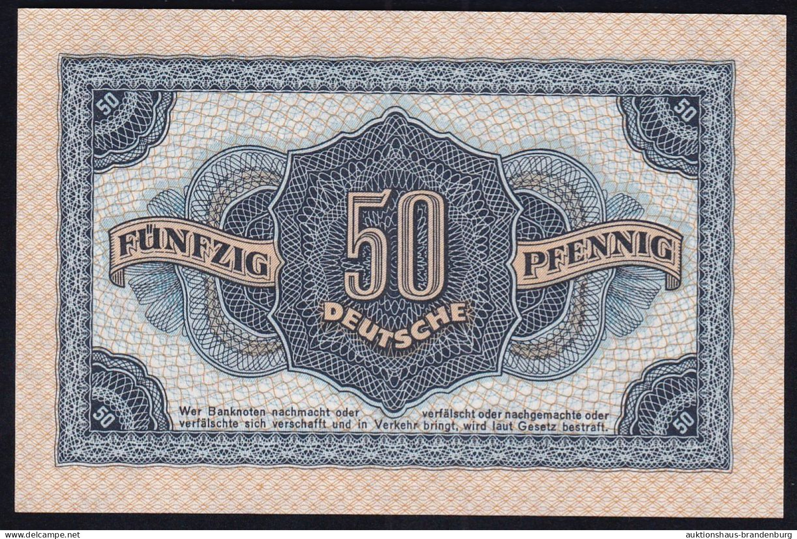 DDR: 50 Pfennig 1948 - Serie BE - Notenbank (DDR-1b) - 50 Deutsche Pfennig