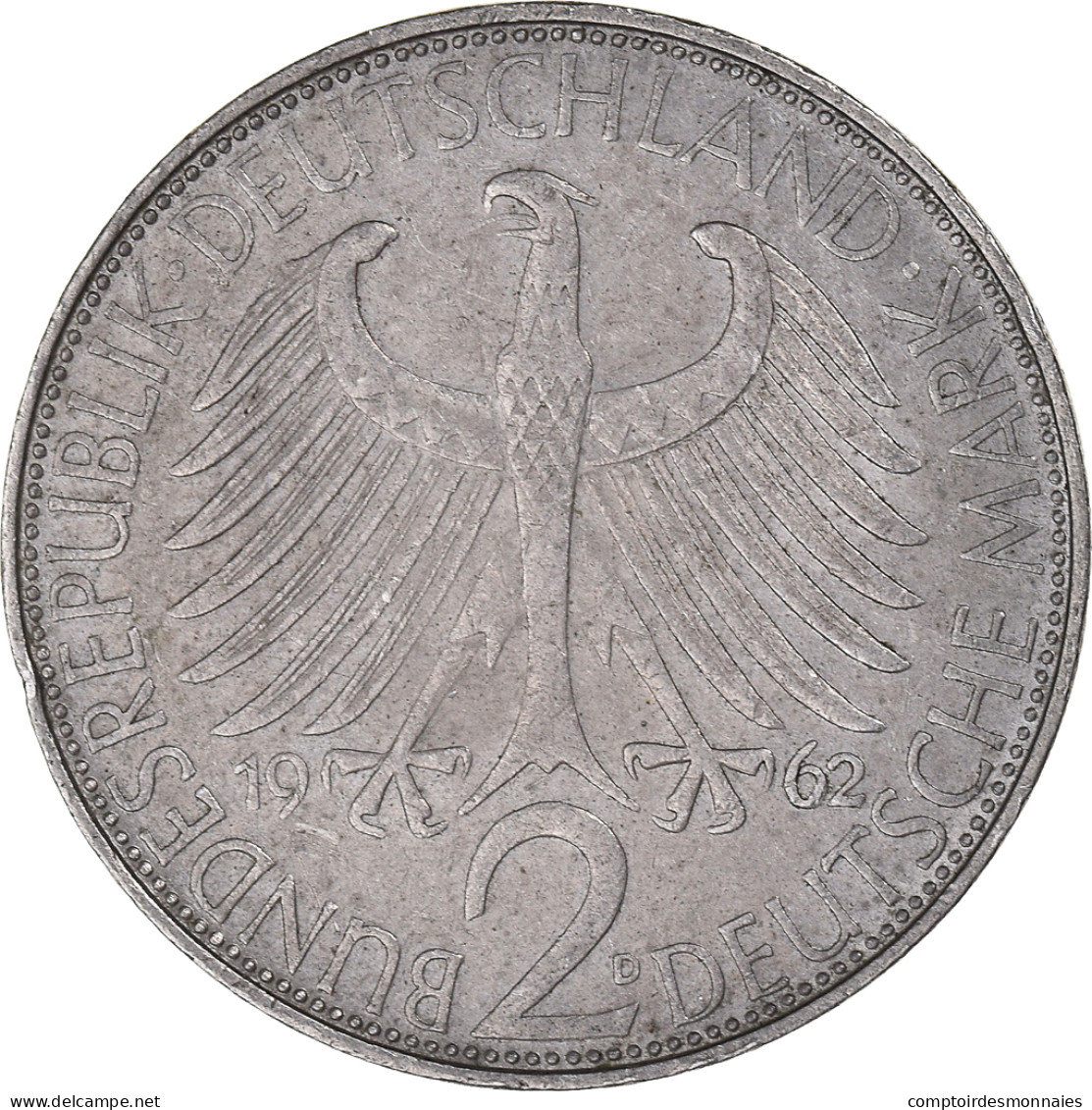 Monnaie, République Fédérale Allemande, 2 Mark, 1962 - 2 Mark