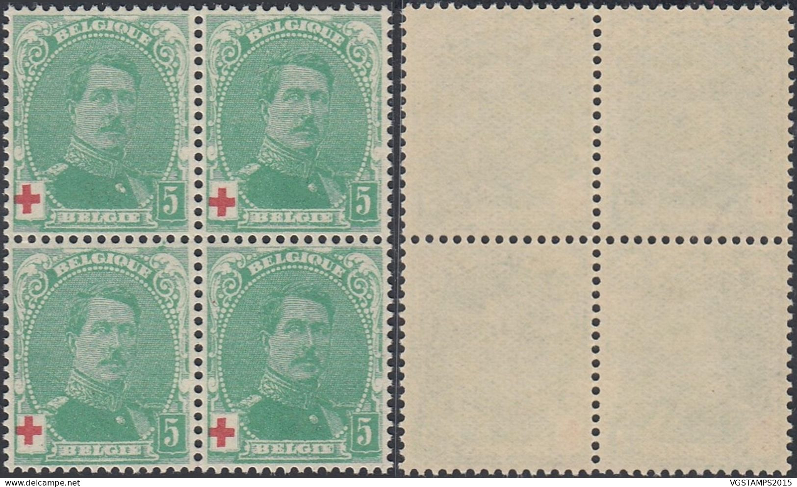 Belgique 1914 - Timbres Neufs. COB Nr.: 129. Très Bien Centré (+100%). 100% Authentique."Croix Rouge". (EB) DC-12496 - 1914-1915 Croix-Rouge