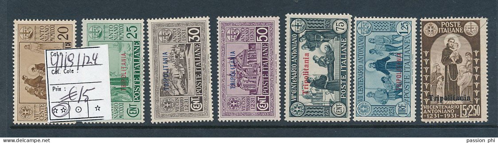 B5 TRIPOLITANIA YVERT 119/124 MNH - Tripolitania