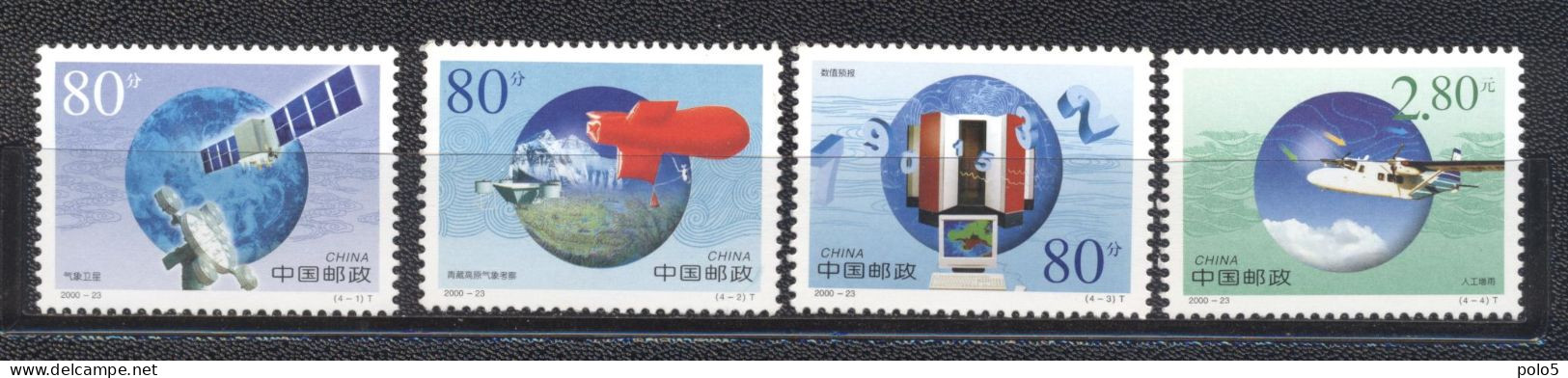 China 2000-The 50 Th Anniversary Of World Meteorological Organization Set (4v) - Unused Stamps