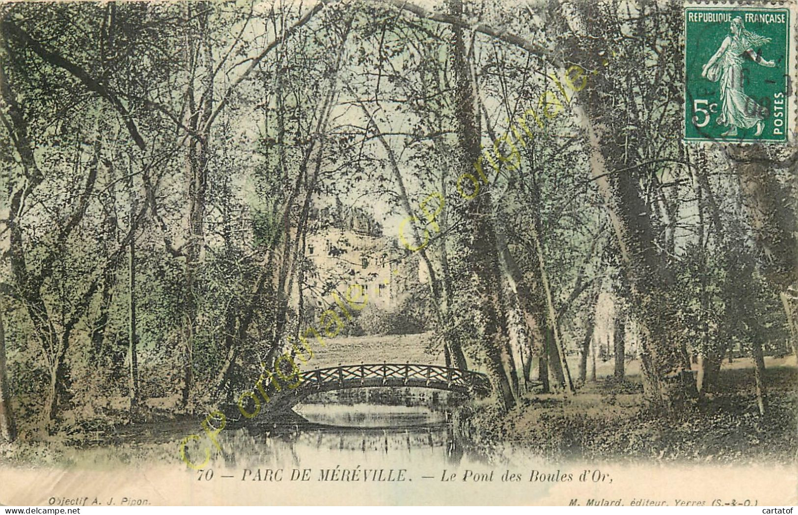 91.  MEREVILLE .  Le Parc . Le Pont Des Boules D'Or . - Mereville