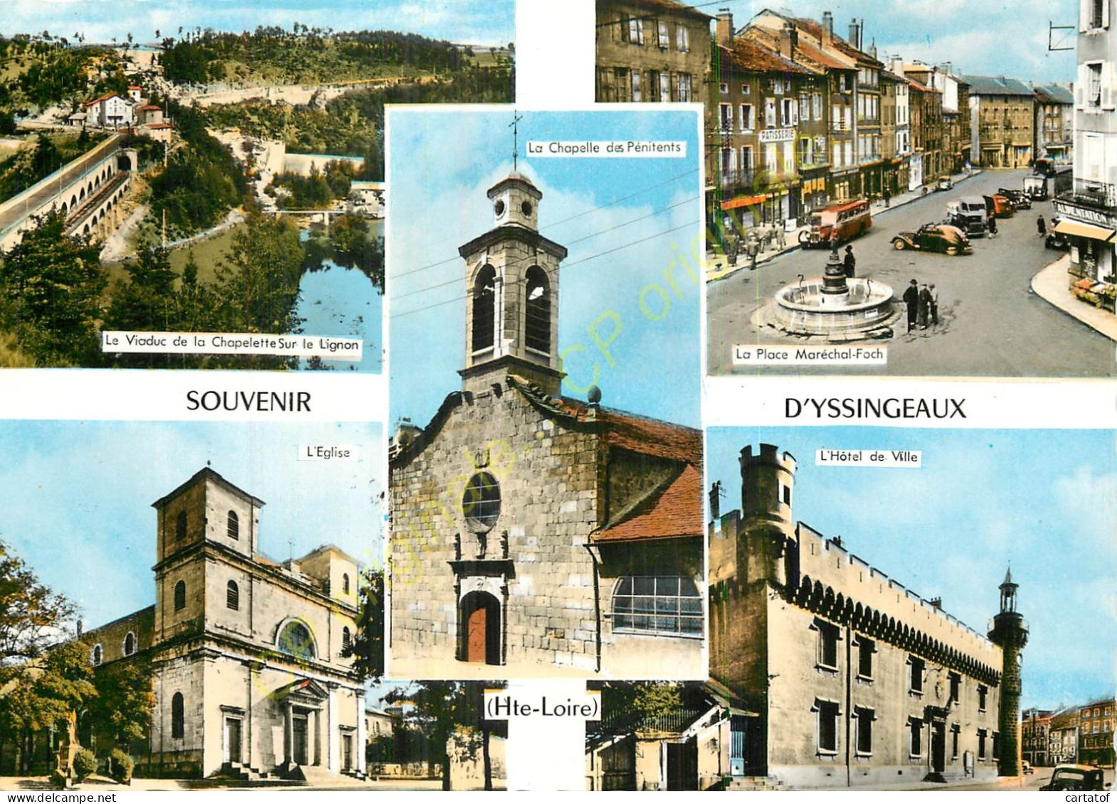 43.  SOUVENIR D'YSSINGEAUX .  CP Multivues .  - Yssingeaux