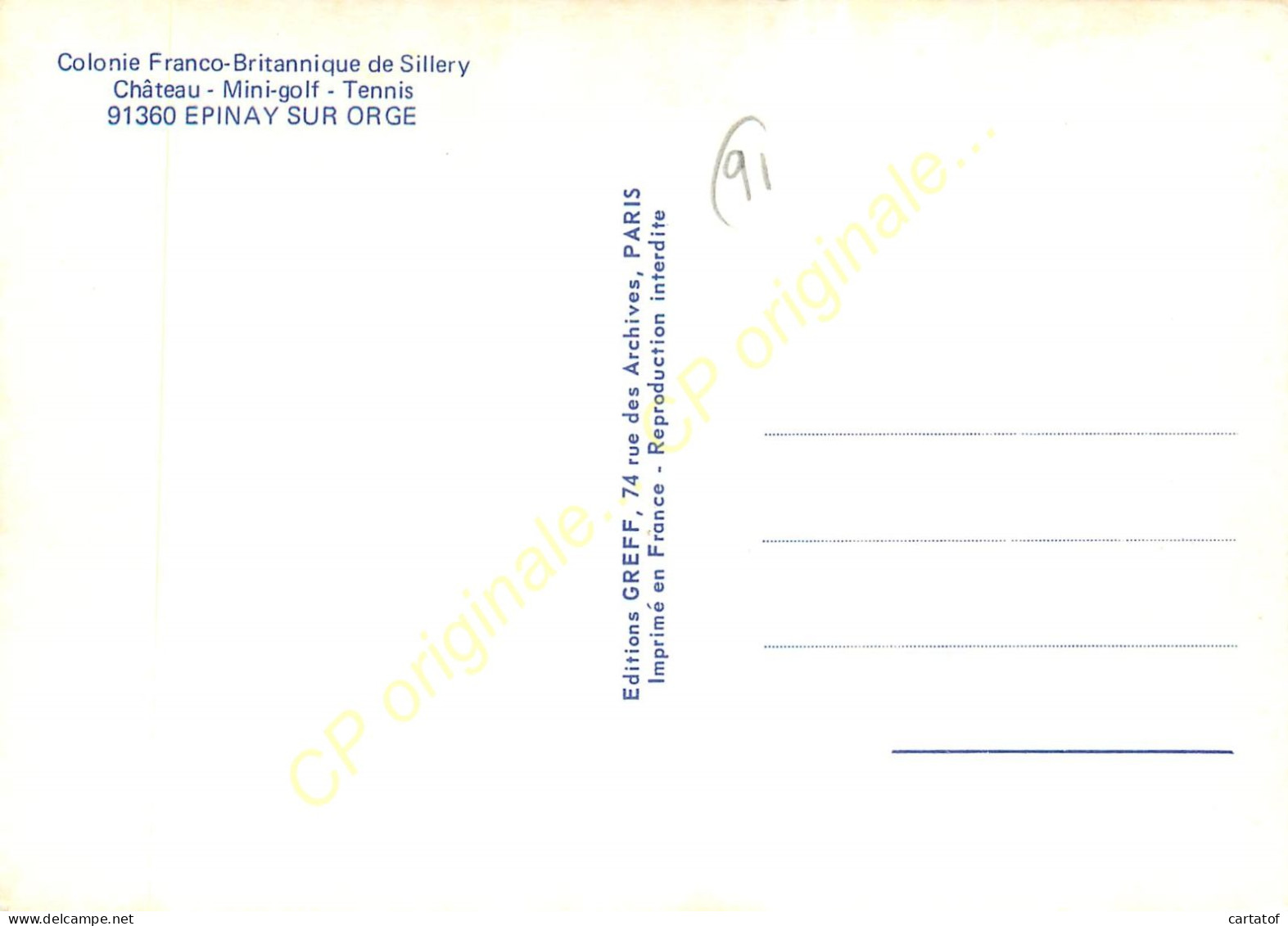 92.  EPINAY Sur ORGE . Colonie Franco-Britannique De SILLERY .  - Epinay-sur-Orge