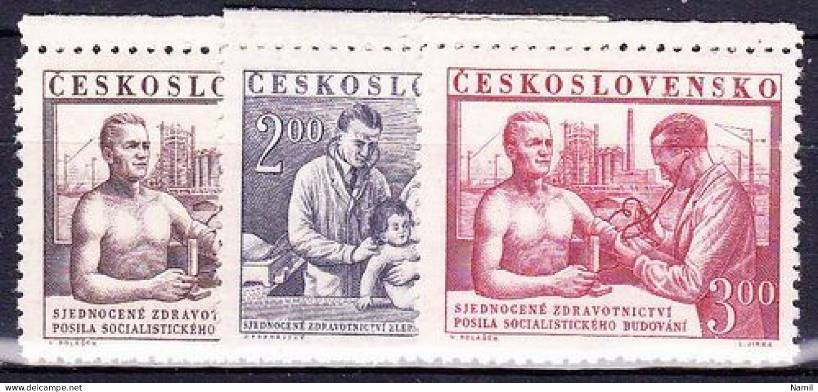 ** Tchécoslovaquie 1952 Mi 746-8 (Yv 654-6), (MNH)** - Ungebraucht