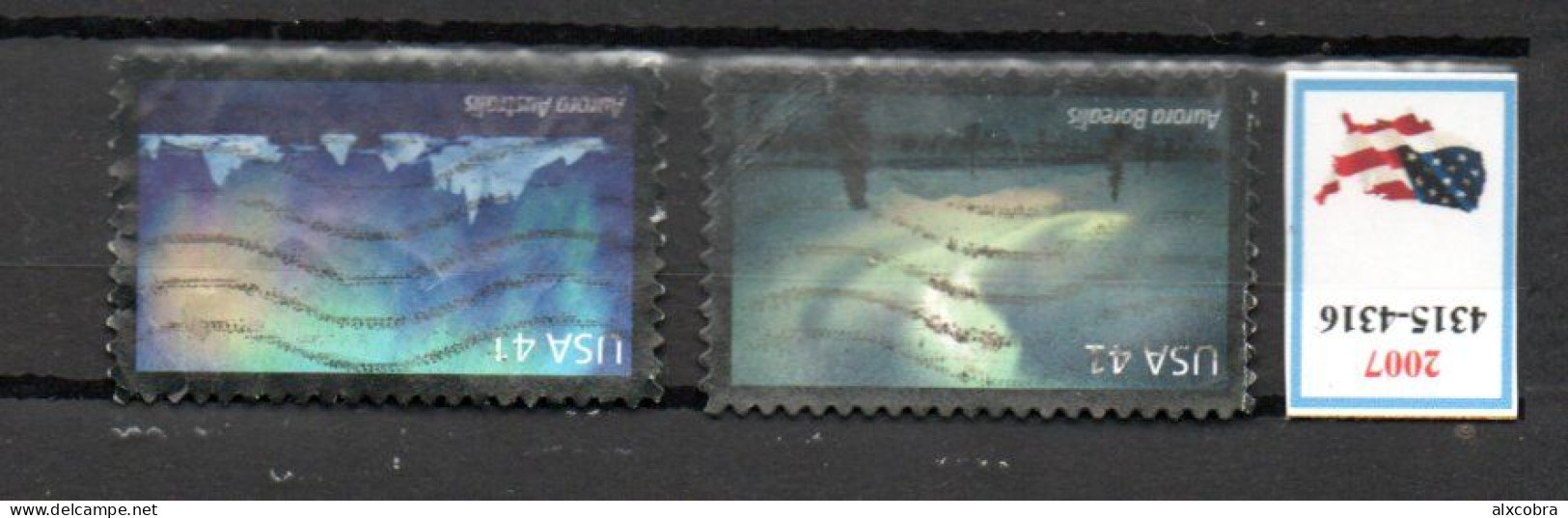 USA United States Aurora Borealis Australis 2007 Mi 4315-4316 USED - Used Stamps