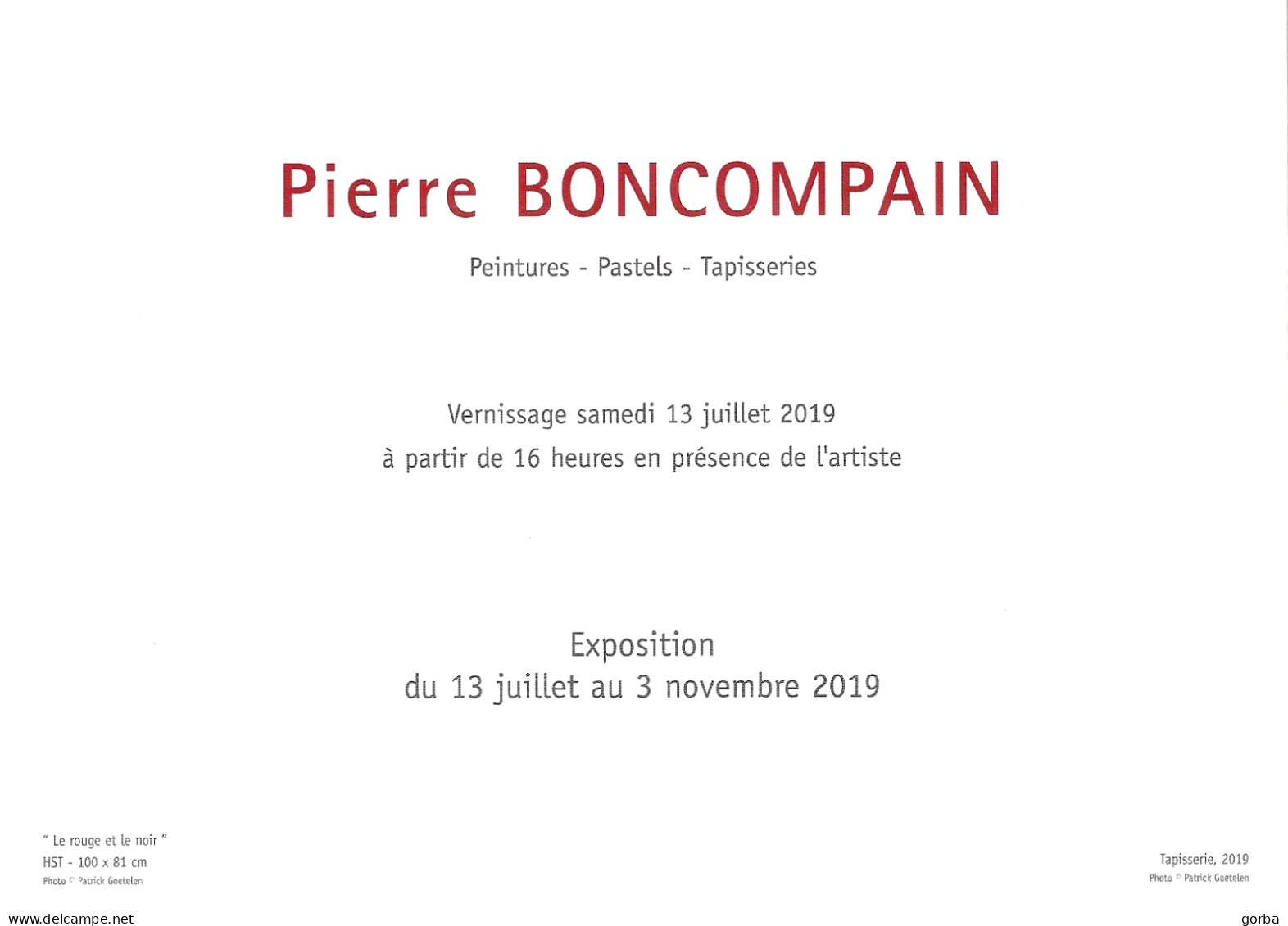 *CPM Triptyque - Invitation Expo Pierre BONCOMPAIN - Galerie Emiliani à Dieulefit (26) - Expositions