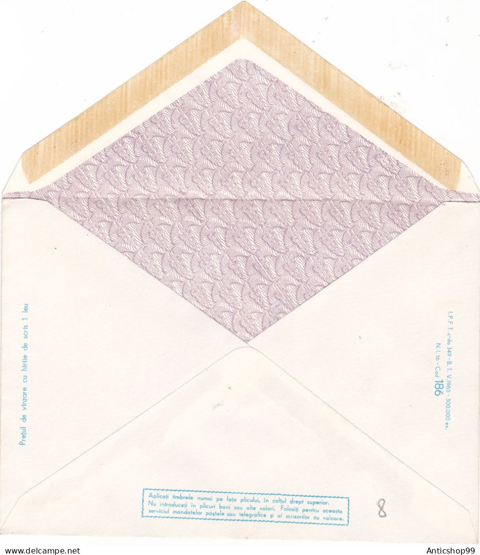 BIRD , UNUSED, SHINY PAPER,  COD. 190/ 1965 , COVERS STATIONERY   ROMANIA - Ganzsachen