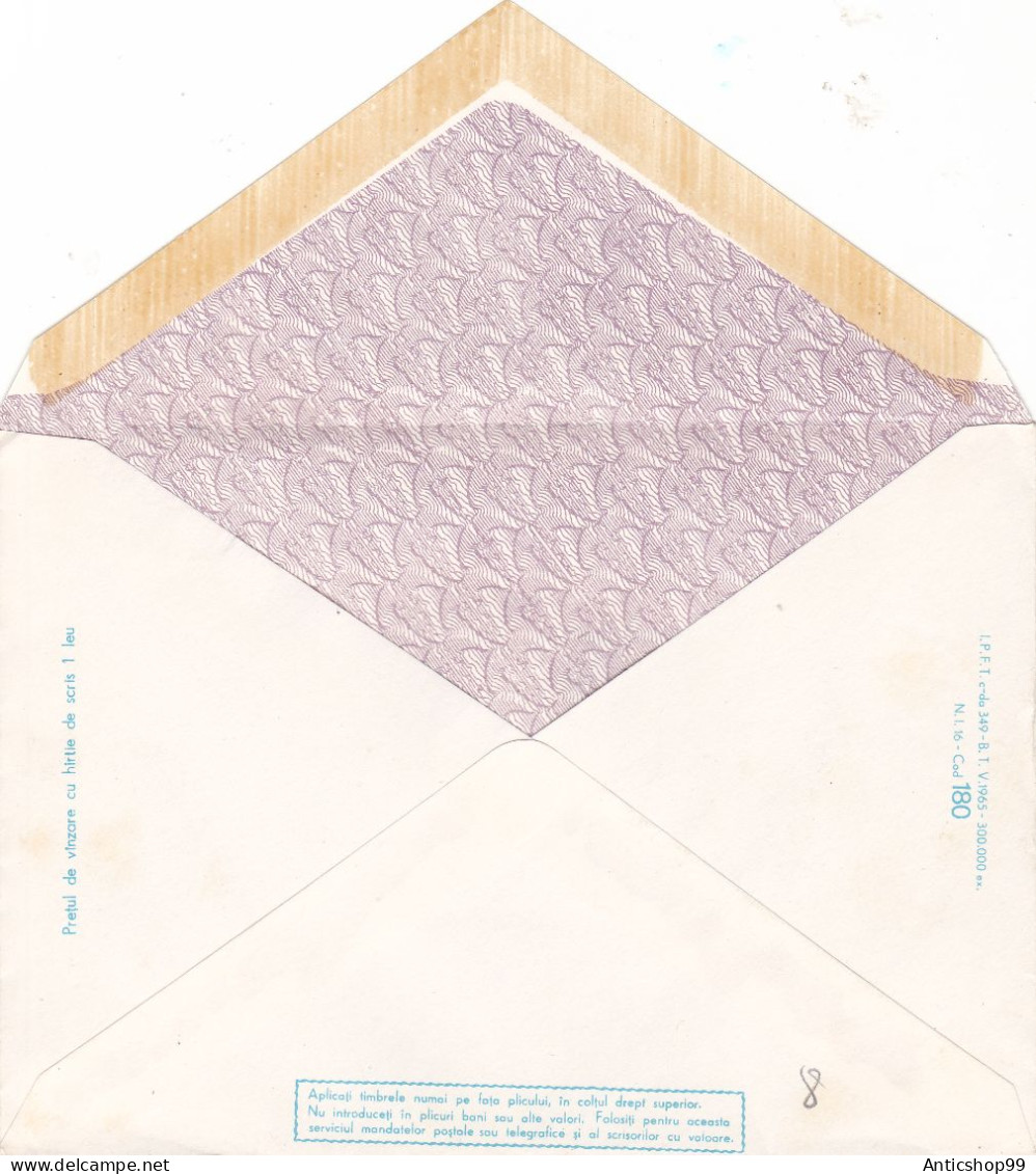 BIRD , UNUSED,   COD. 180/ 1965 , COVERS STATIONERY   ROMANIA - Ganzsachen