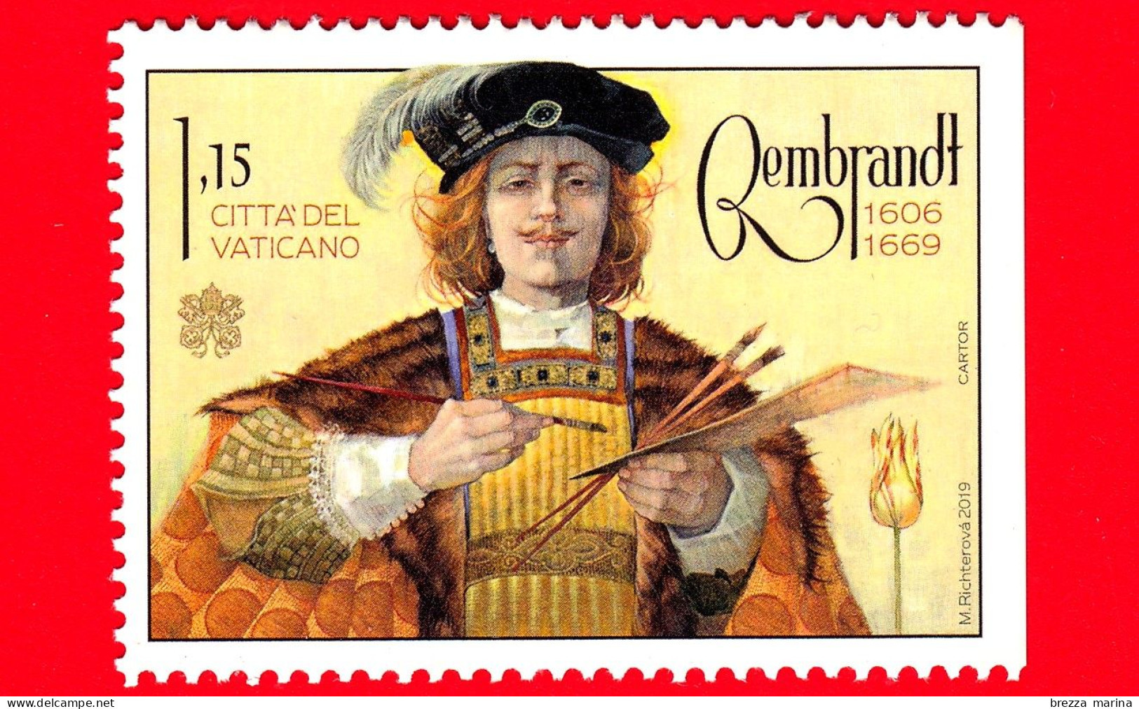 Nuovo - MNH - VATICANO - 2019 - 350 Anni Della Morte Di Rembrandt Van Rijn, Pittore – Ritratto – 1.15 - Unused Stamps