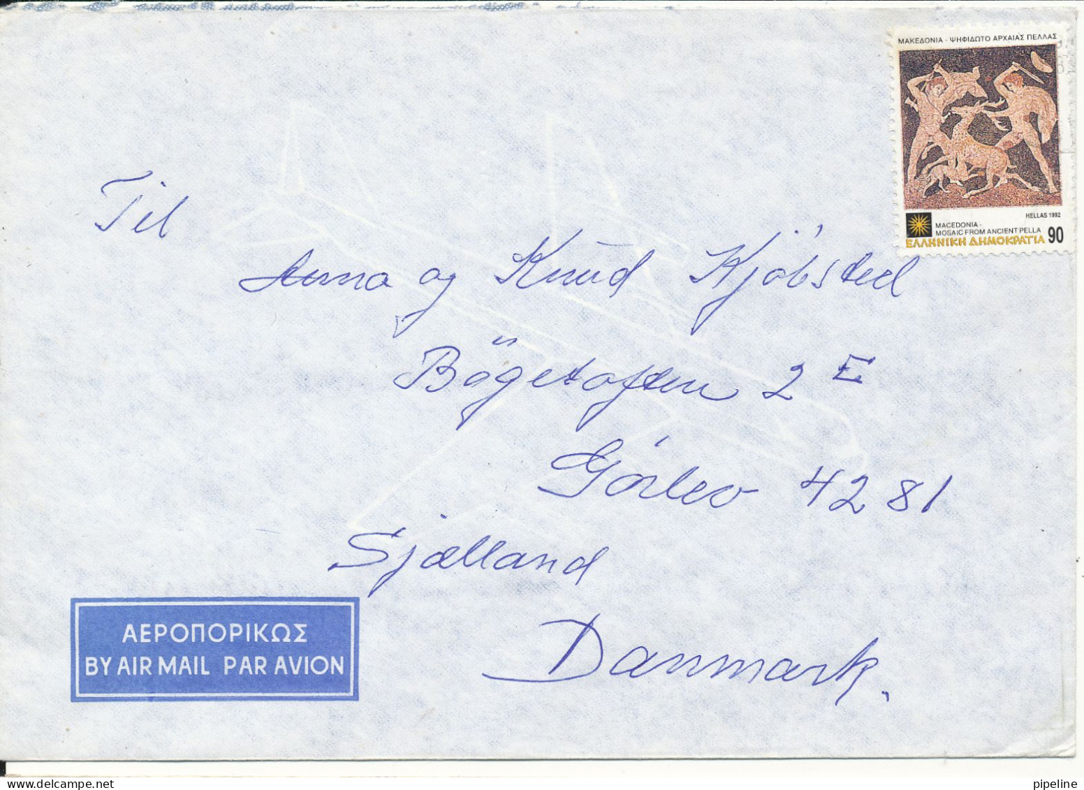 Greece Air Mail Cover Sent To Denmark - Covers & Documents