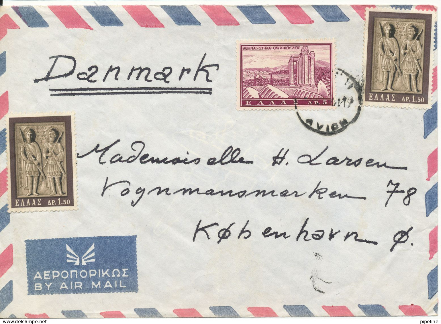 Greece Air Mail Cover Sent To Denmark - Briefe U. Dokumente