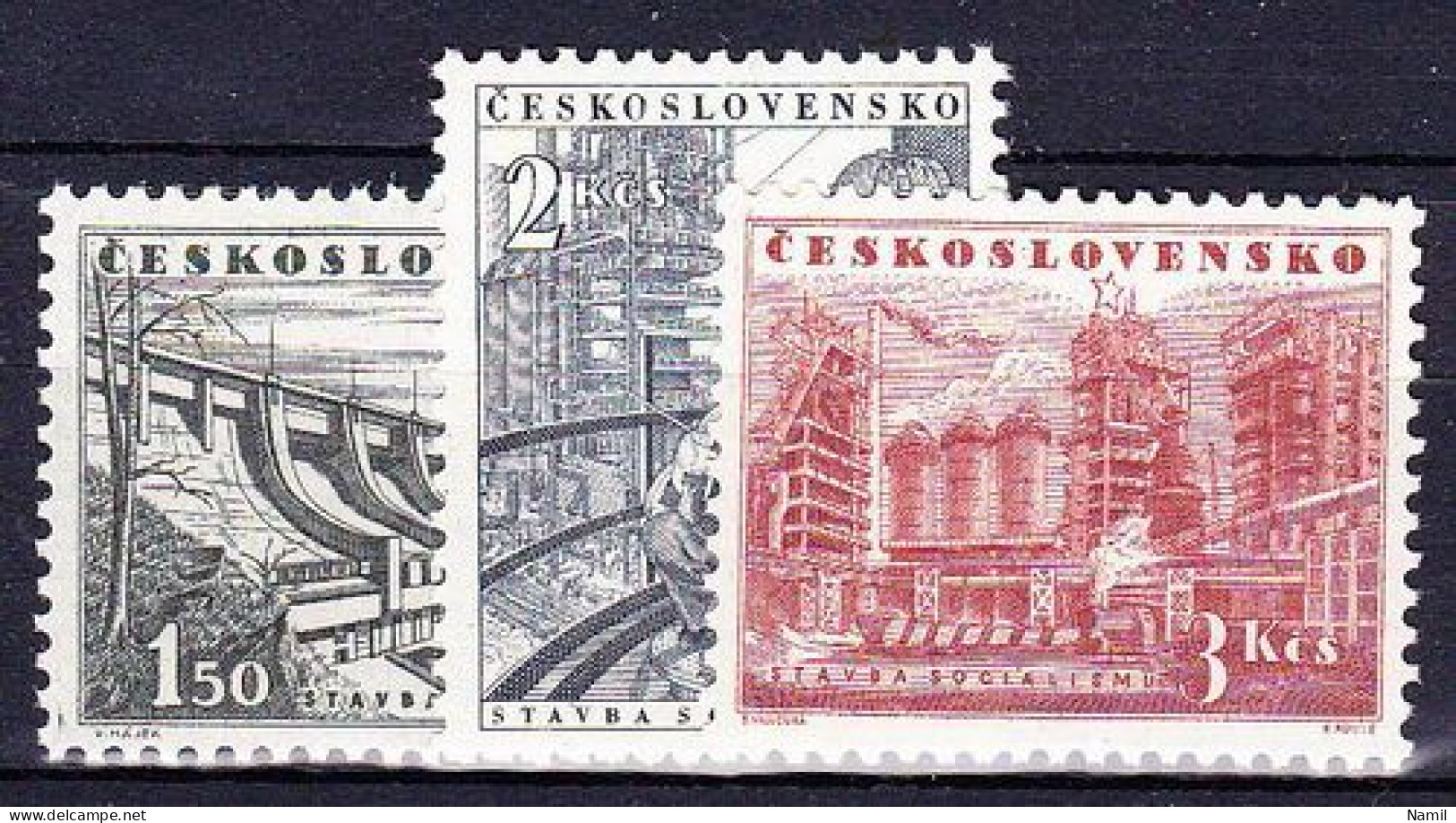 ** Tchécoslovaquie 1953 Mi 803-5 (Yv 707-9), (MNH)** - Ungebraucht