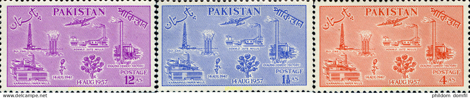 726115 MNH PAKISTAN 1957 10 ANIVERSARIO - Pakistan