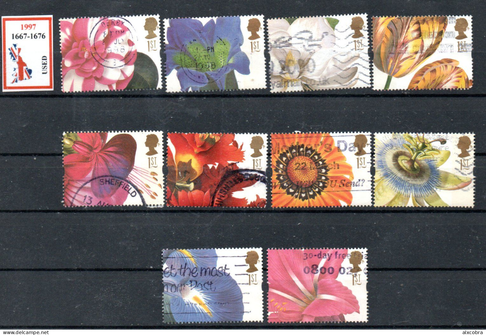 United Kingdom Flowers 1997 Michel 1667-1676 USED - Oblitérés