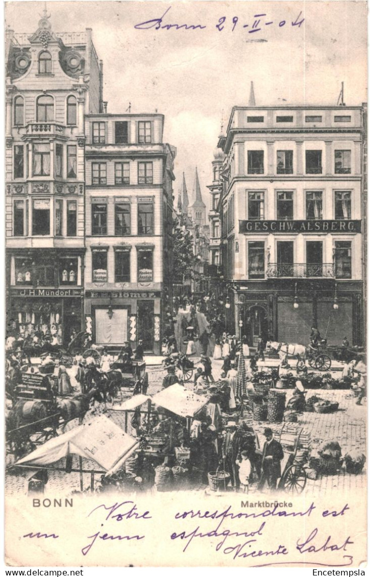 CPA Carte Postale Germany Bonn Marktbrücke 1904 VM78436 - Bonn