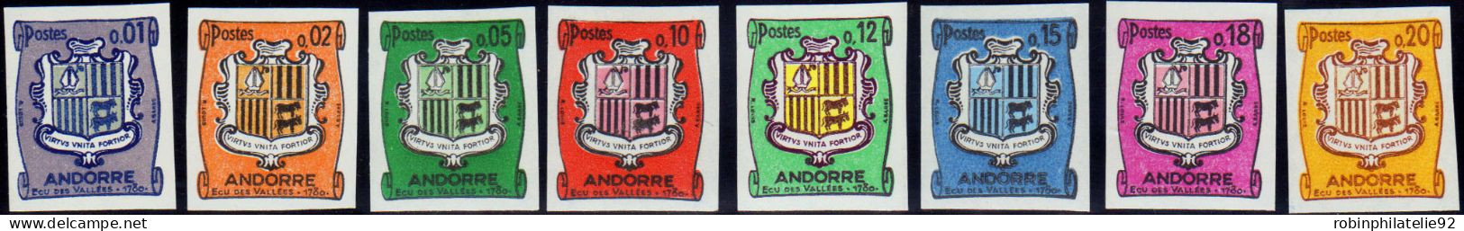 Andorre Non Dentelés N°153/157  Armoiries 8 Valeurs  Qualité:** Cote:125 - Altri & Non Classificati