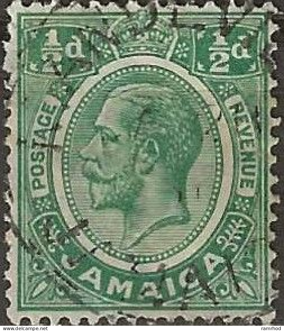 JAMAICA 1912 King George V - ½d. - Green FU - Jamaica (...-1961)