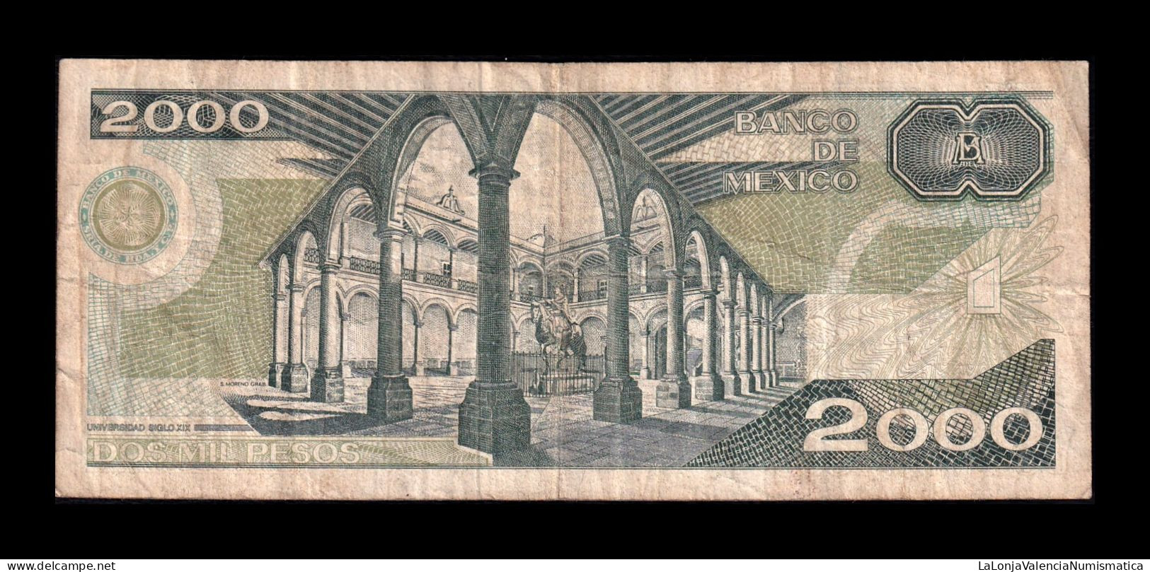 México 2000 Pesos 1989 Pick 86c Serie EA Bc F - Mexique