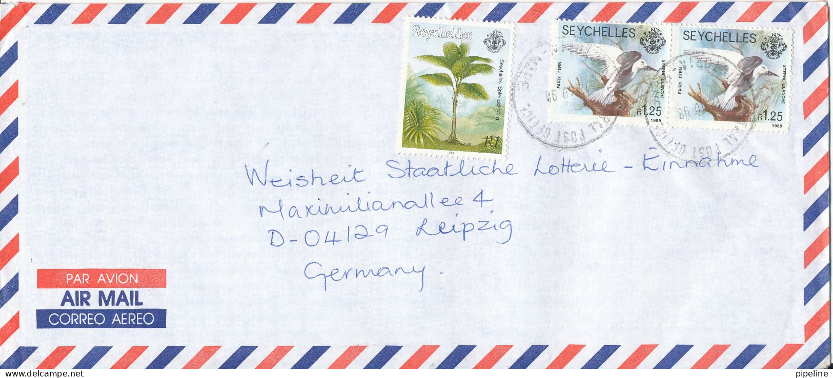 Seychelles Air Mail Cover Sent To Germany 12-10-1999 - Seychelles (1976-...)