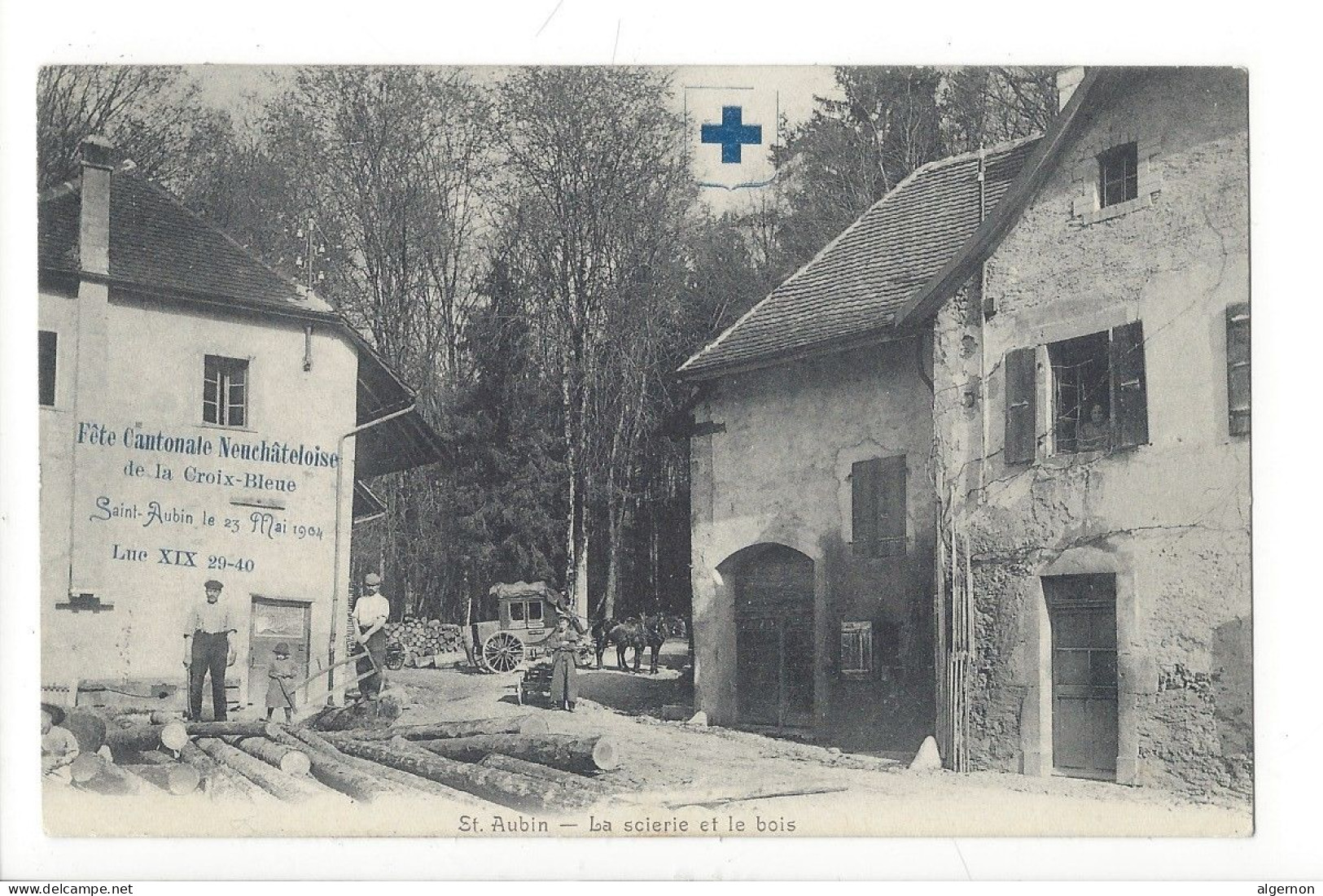 32067 - Saint-Aubin  La Scierie Et Le Bois Fête Cantonale Neuchâteloise De La Croix-Bleue 23 Mai 1904 - Saint-Aubin/Sauges