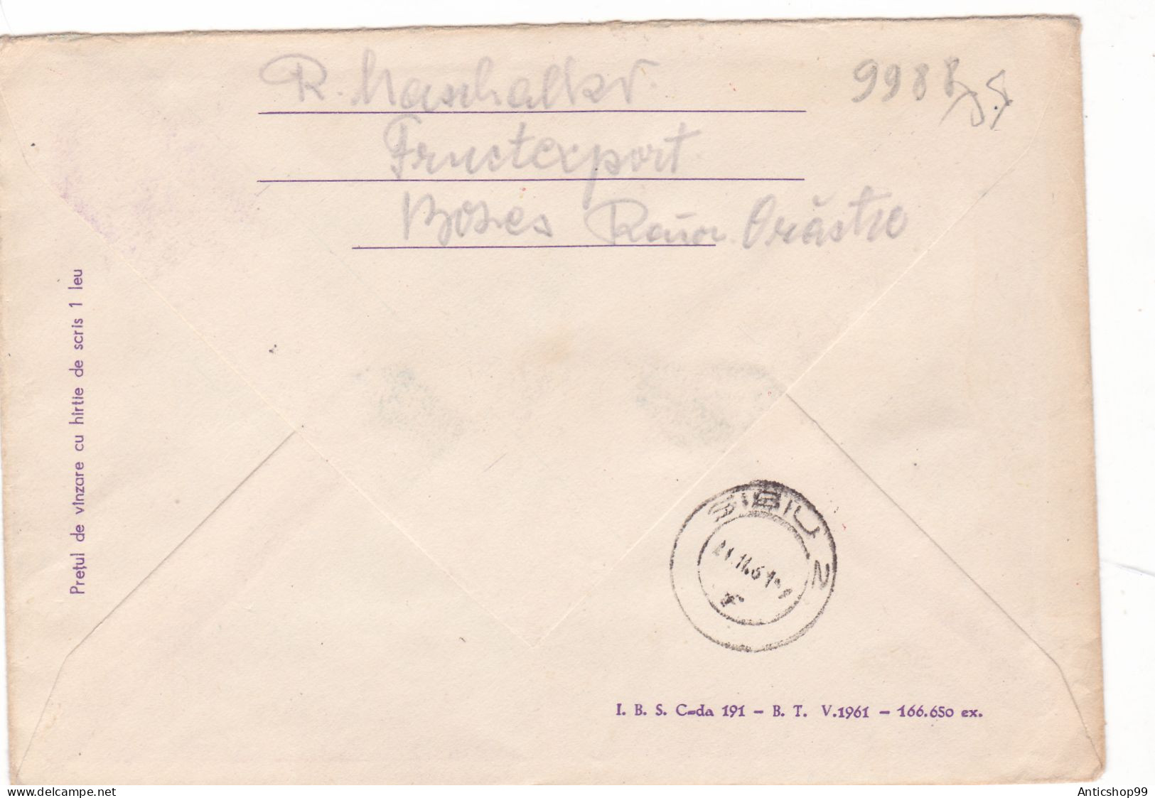 SHIP , USED,   1961, COVERS STATIONERY   ROMANIA - Ganzsachen