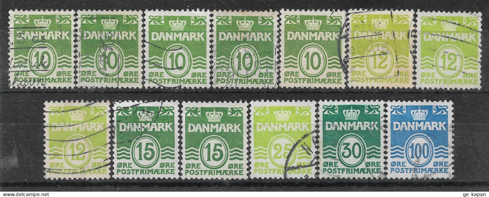 1950-1983 DENMARK Set Of 13 USED STAMPS (Michel # 328x,332x,410x,427x,456y,774) - Usati