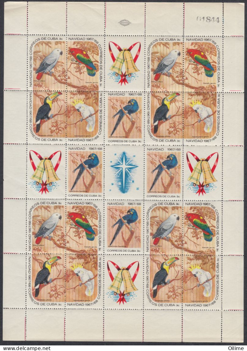 FORMATO ESPECIAL CUBA NAVIDADES 1967. EDIFIL 1543/57 MNH - Blocks & Kleinbögen