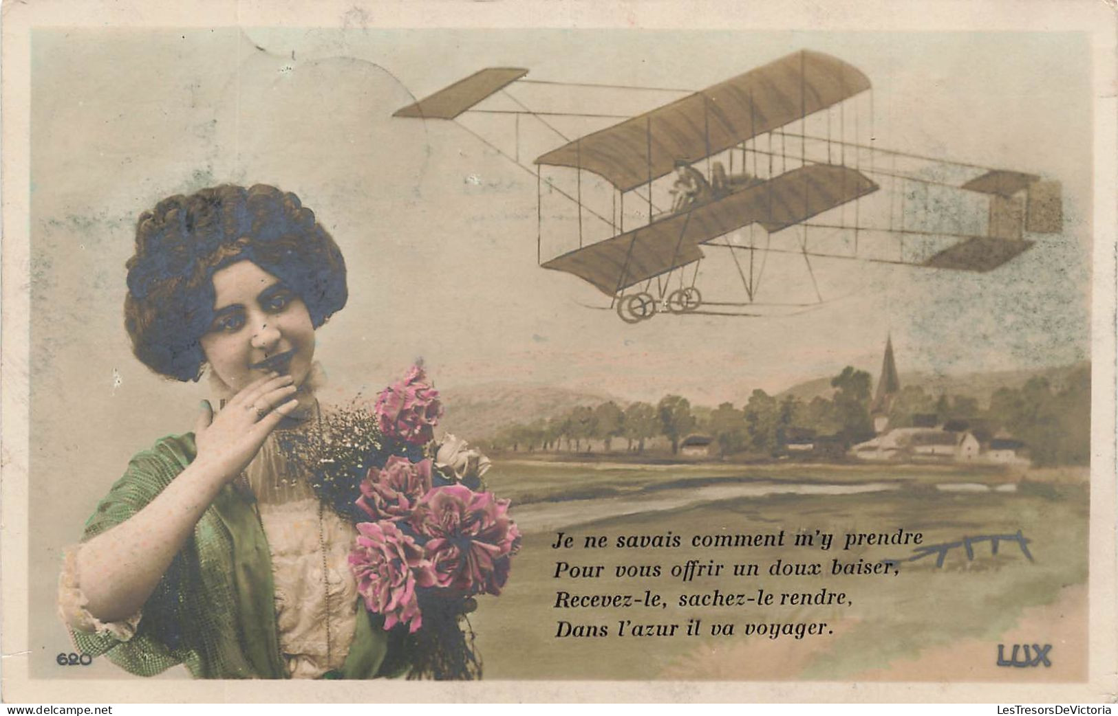 FANTAISIES  - Femmes - Je Ne Savais Pas Comment M'y Prendre Pour Vous Offrir Un Doux Baiser - Carte Postale Ancienne - Women