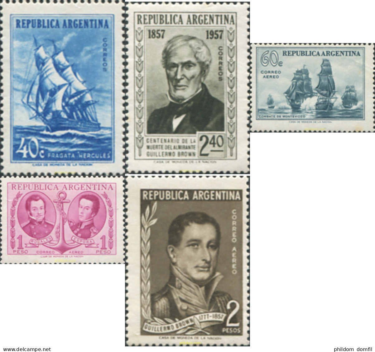 726128 HINGED ARGENTINA 1957 ANIVERSARIOS - Unused Stamps