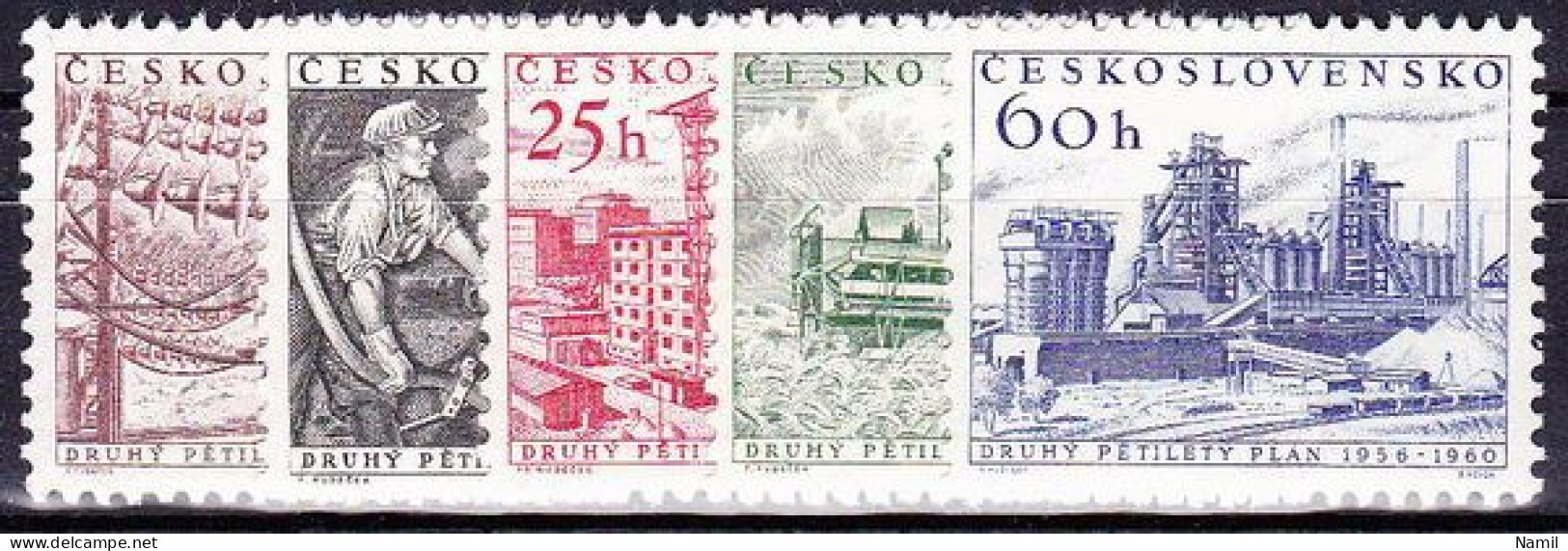 ** Tchécoslovaquie 1956 Mi 949-53 (Yv 839-43), (MNH)** - Ungebraucht