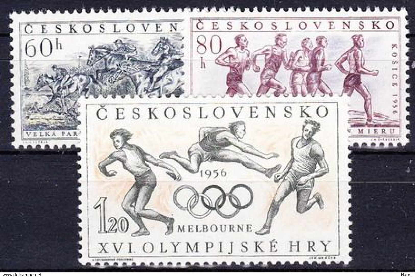 ** Tchécoslovaquie 1956 Mi 981-3 (Yv 855-7 B), (MNH)** - Ungebraucht