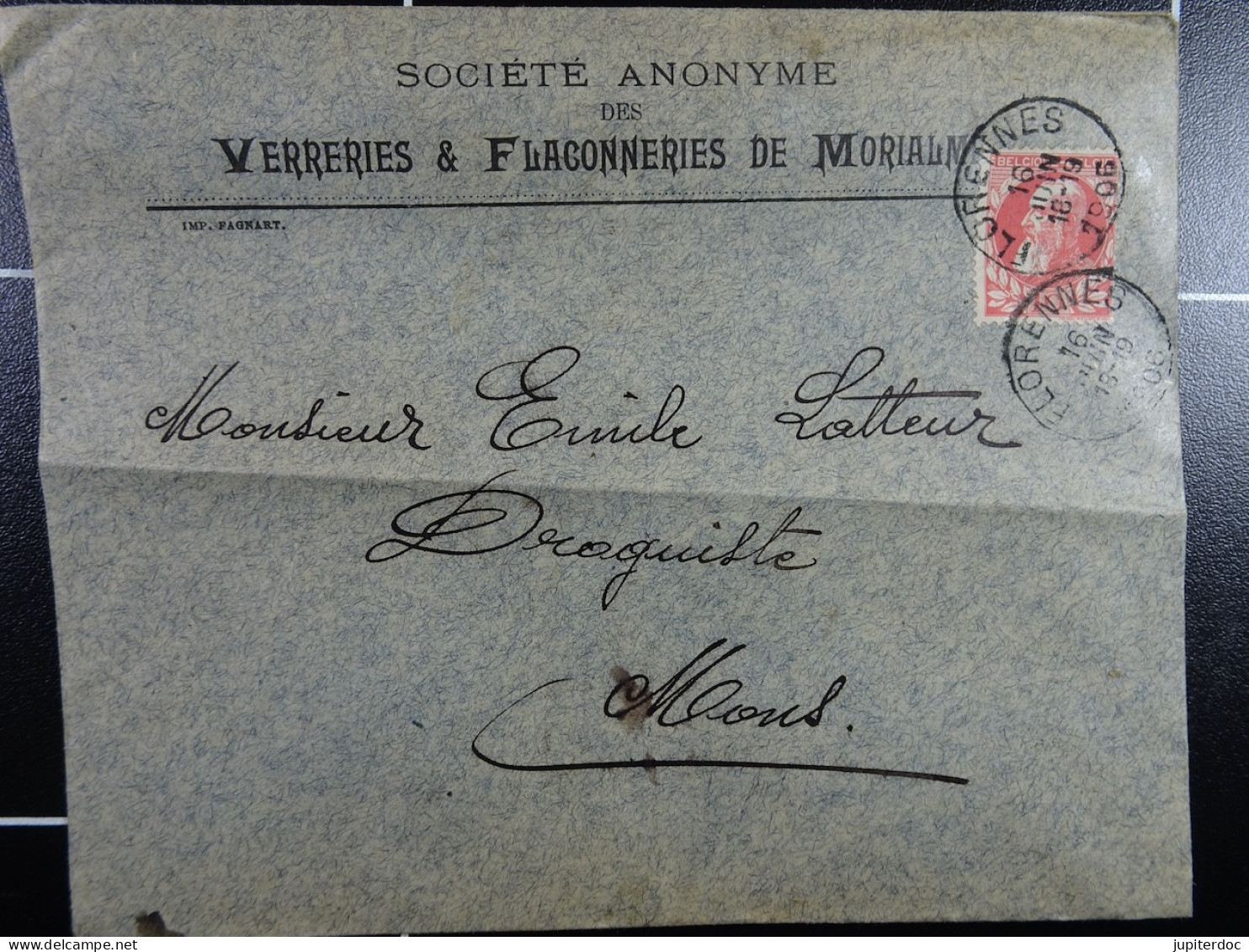 S.A. Des Verreries & Flaconneries De Morialmé (lettre Remise Ouverte) - Perfumería & Droguería