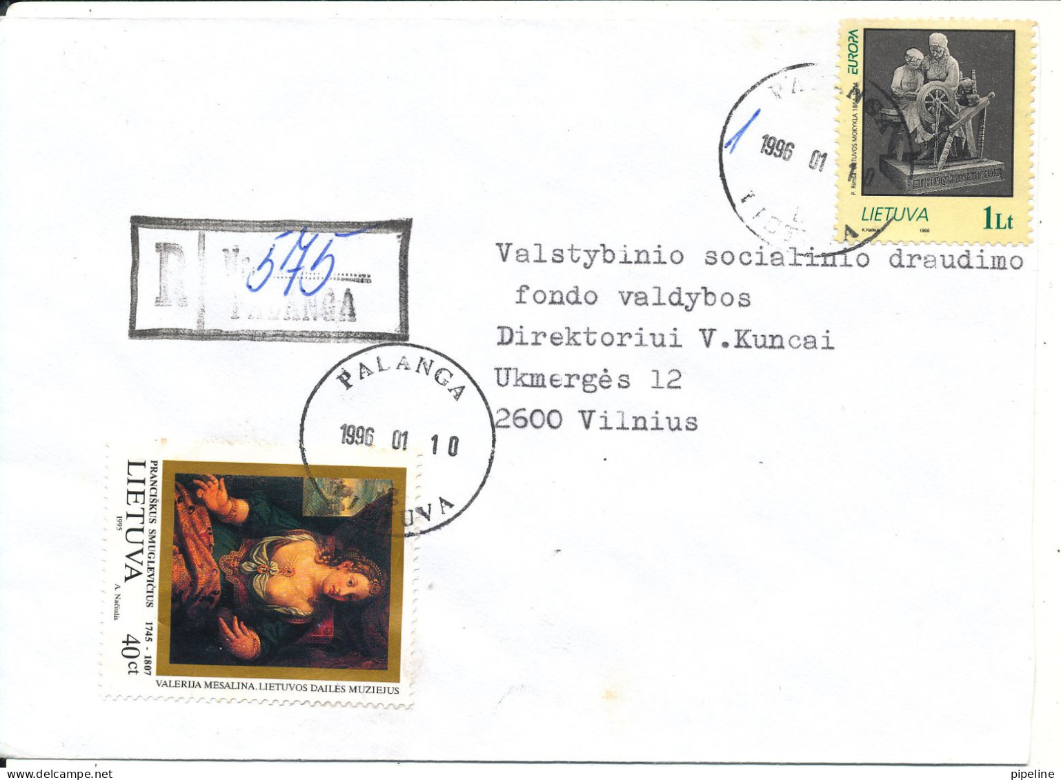 Lithuania Registered Cover Sent To Vilnius Palanga 10-1-1996 - Litauen