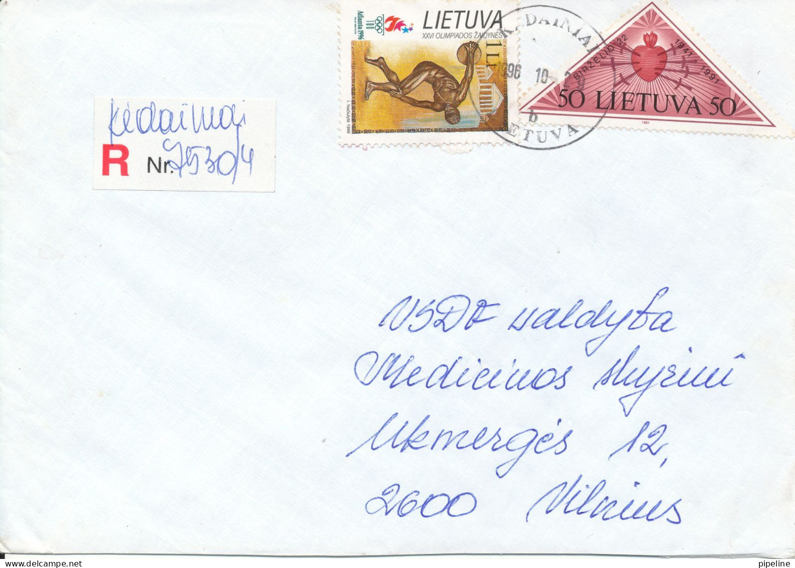 Lithuania Registered Cover Sent To Vilnius Kėdainiai 29-10-1996 - Litauen