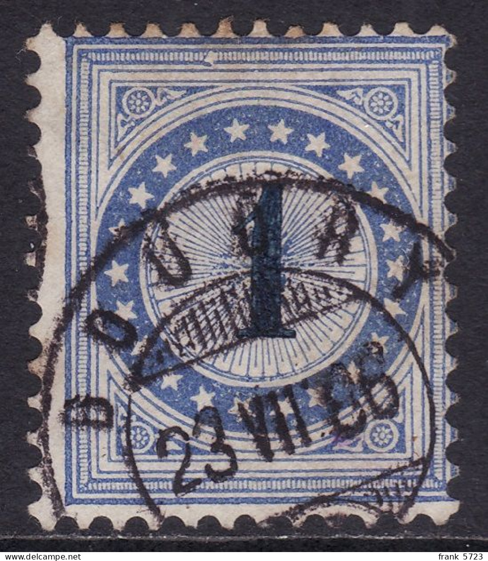 Schweiz: Abart Portomarke ZNr. 1N.2.01 (Plattenfehler Im Rahmendruck) Stempel BOUDRY 23 VII 86 - Impuesto