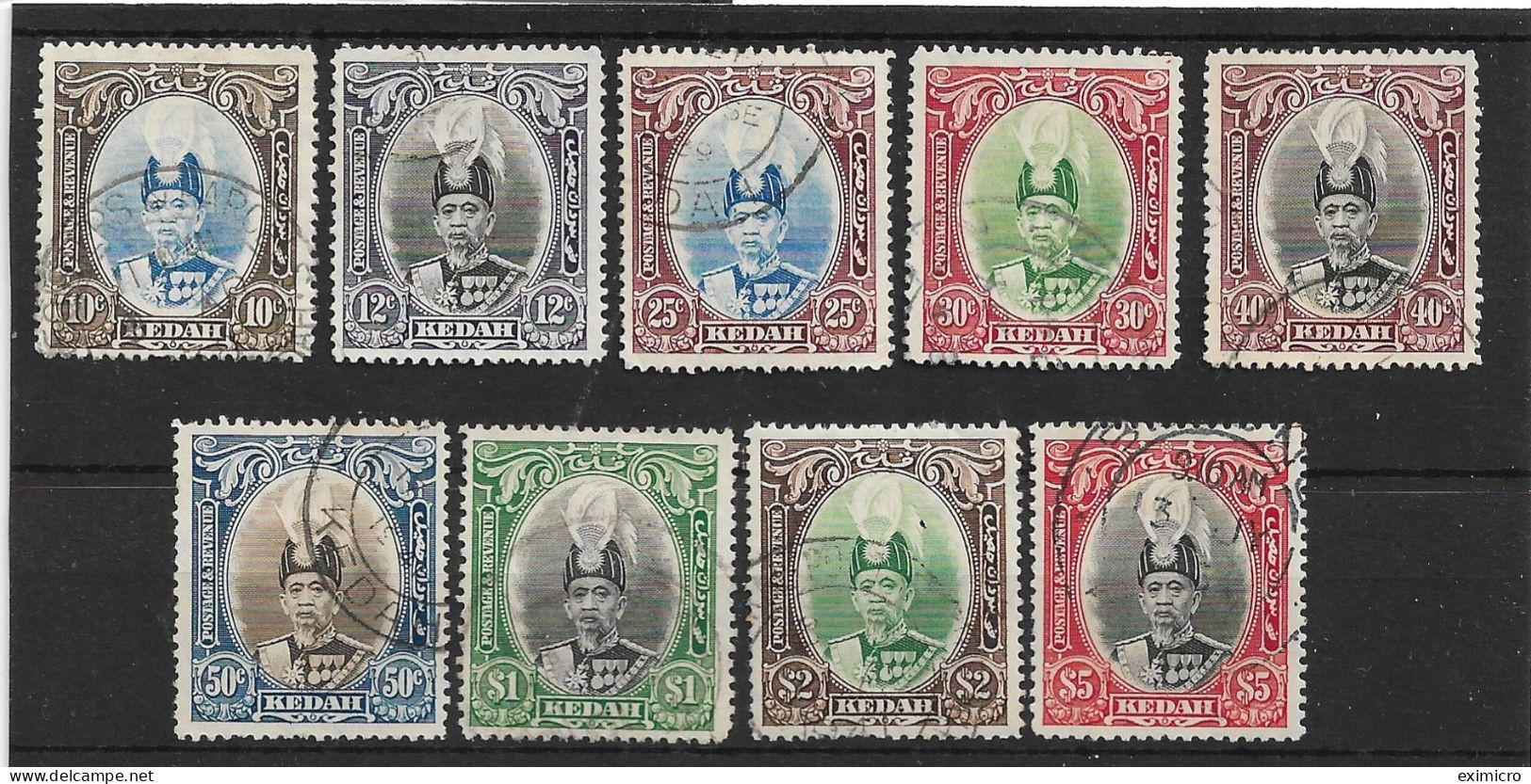 MALAYA - KEDAH 1937 SET SG 60/68 FINE USED Cat £275 - Kedah