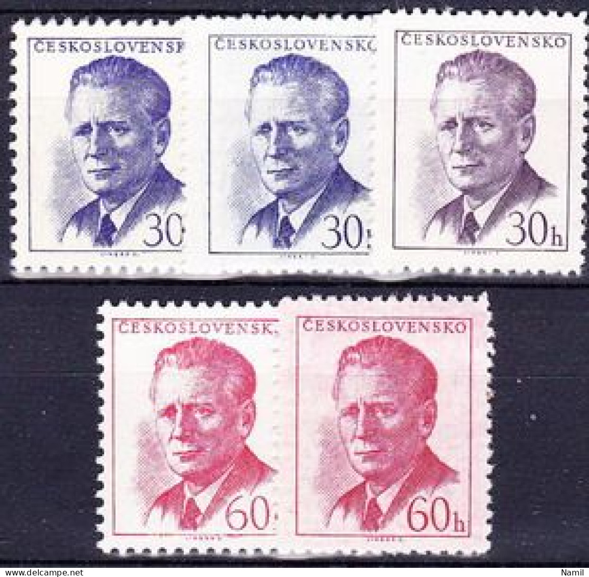 ** Tchécoslovaquie 1958 Mi 1081-2 A-C (Yv 965-6+992-3), (MNH)** - Ungebraucht