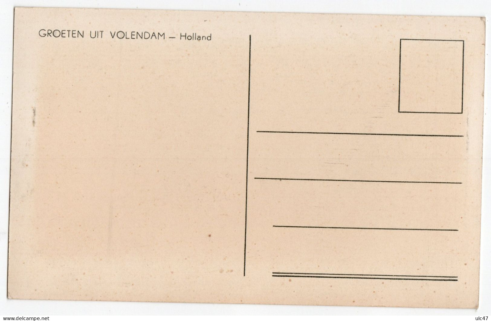 - GROETEN UIT VOLENDAM - Holland - Scan Verso - - Volendam