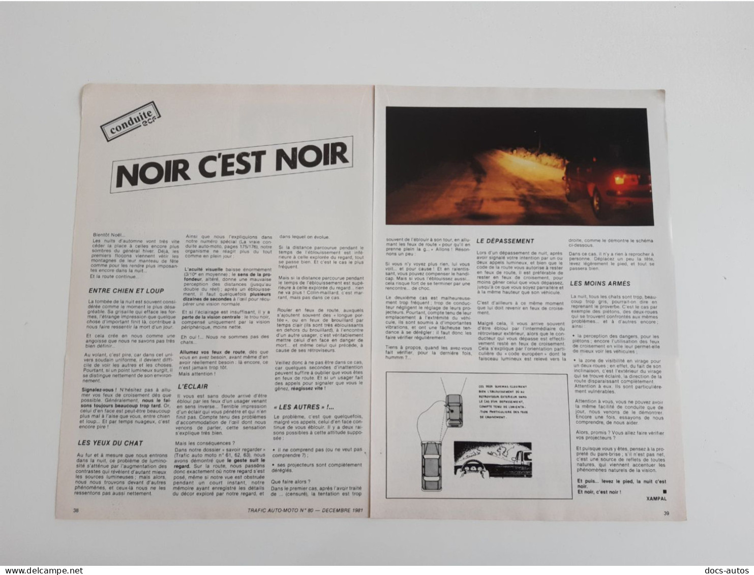 Conduire La Nuit - Coupure De Presse Technique - Altri & Non Classificati