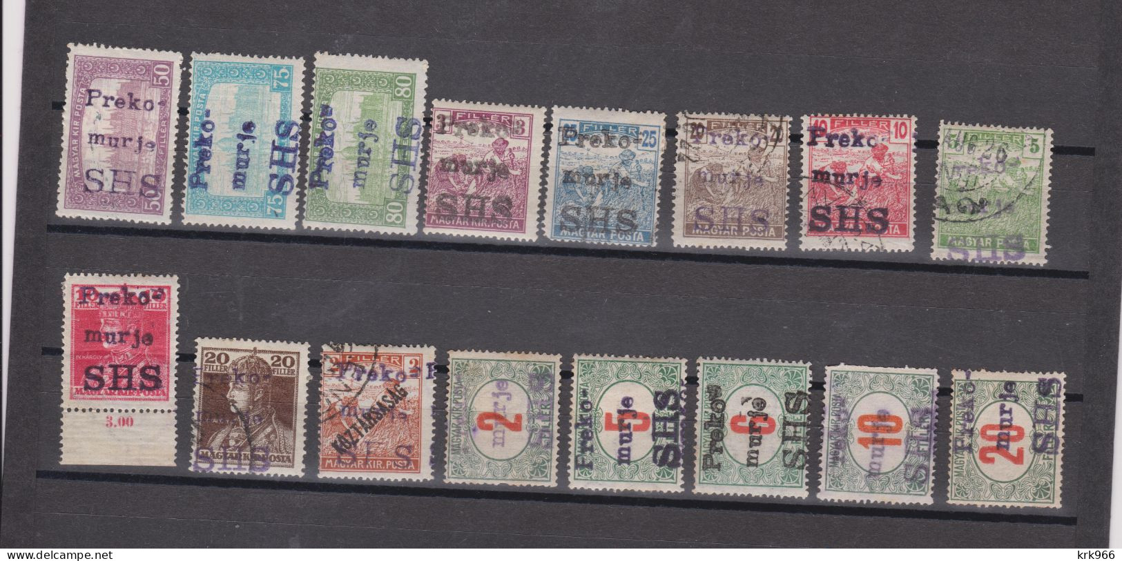 SLOVENIA,SHS Yugoslavia PREKOMURJE Dobrovnik Locals Nice Collection Of 16 Stamps  Hinged/used - Eslovenia