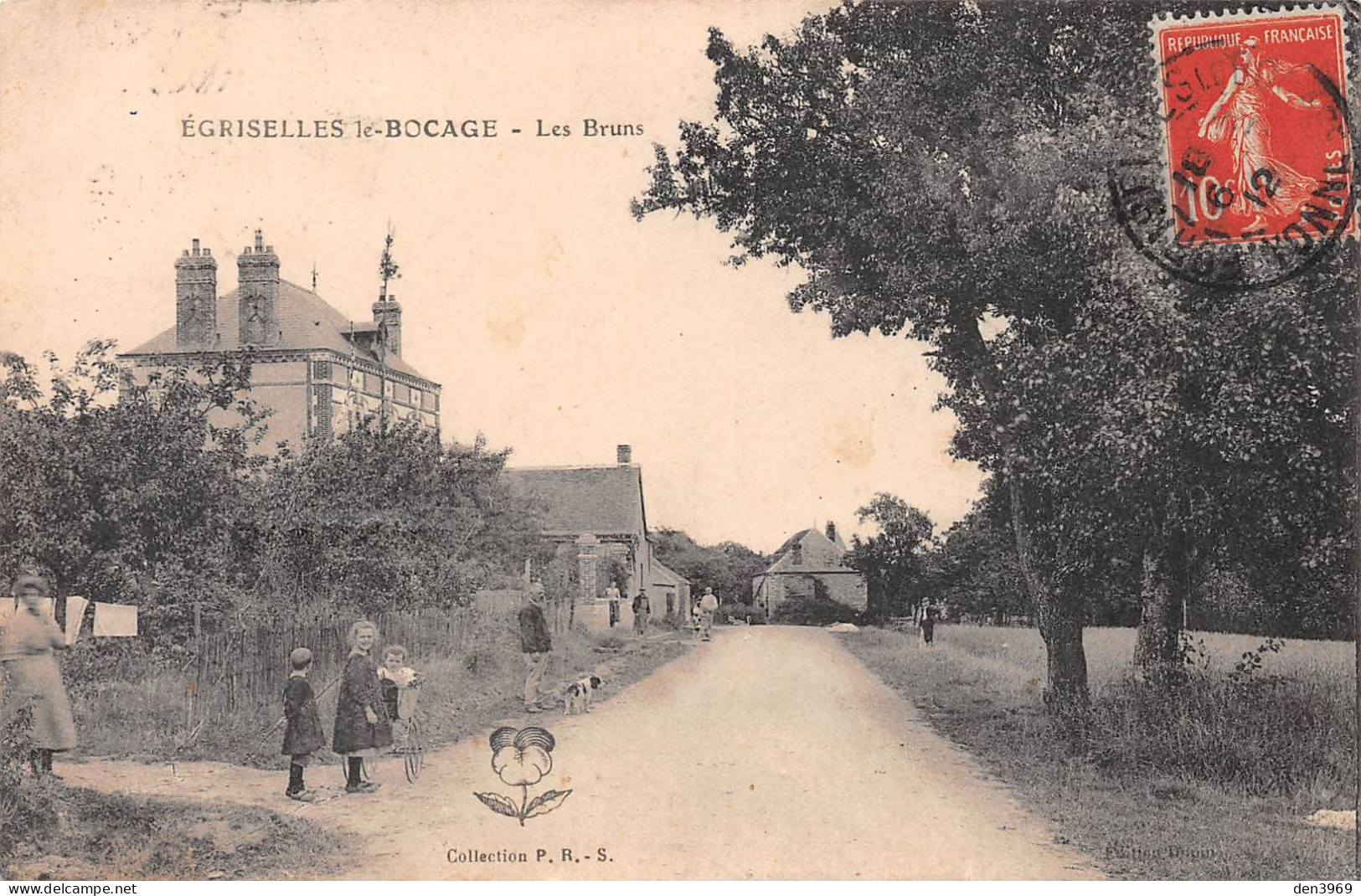 EGRISELLES-le-BOCAGE (Yonne) - Les Bruns - Voyagé 1912 (2 Scans) Boucherie Drouard à Montigny-sur-Loing - Egriselles Le Bocage