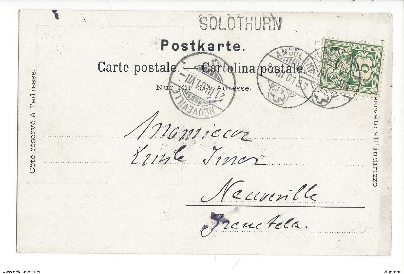 32075 - Société Suisse De Carbure Acétylène Bureau Technique Appareil De Contrôle ,cachet Linéaire Solothurn - Soleure