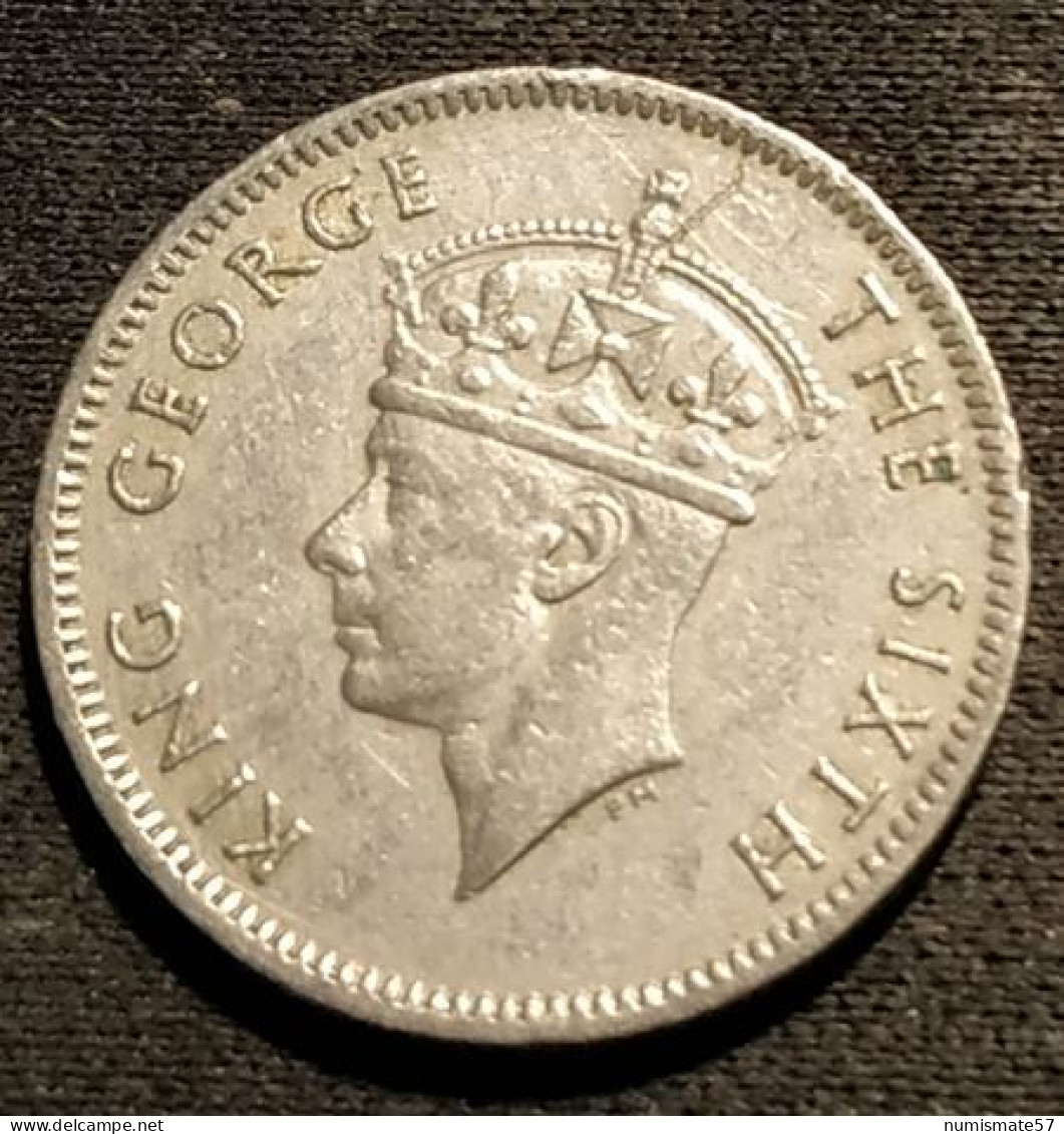 ILE MAURICE - MAURITIUS - ¼  - 1/4 ROUPIE - QUARTER RUPEE 1950 - George VI - KM 27 - Mauritius