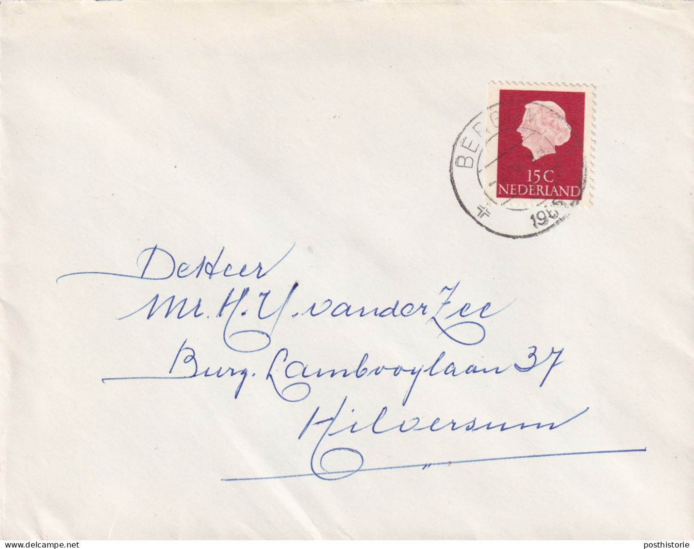 Envelop 7 Mei 1965 Bergum (kortebalk) Met 15 Cent Zege Uit Postzegelboekje - Brieven En Documenten