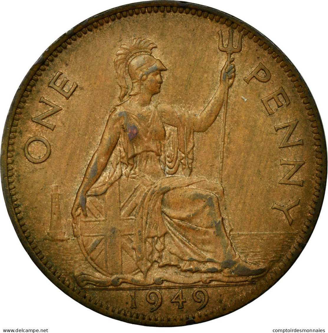 Monnaie, Grande-Bretagne, George VI, Penny, 1949, TTB, Bronze, KM:869 - D. 1 Penny