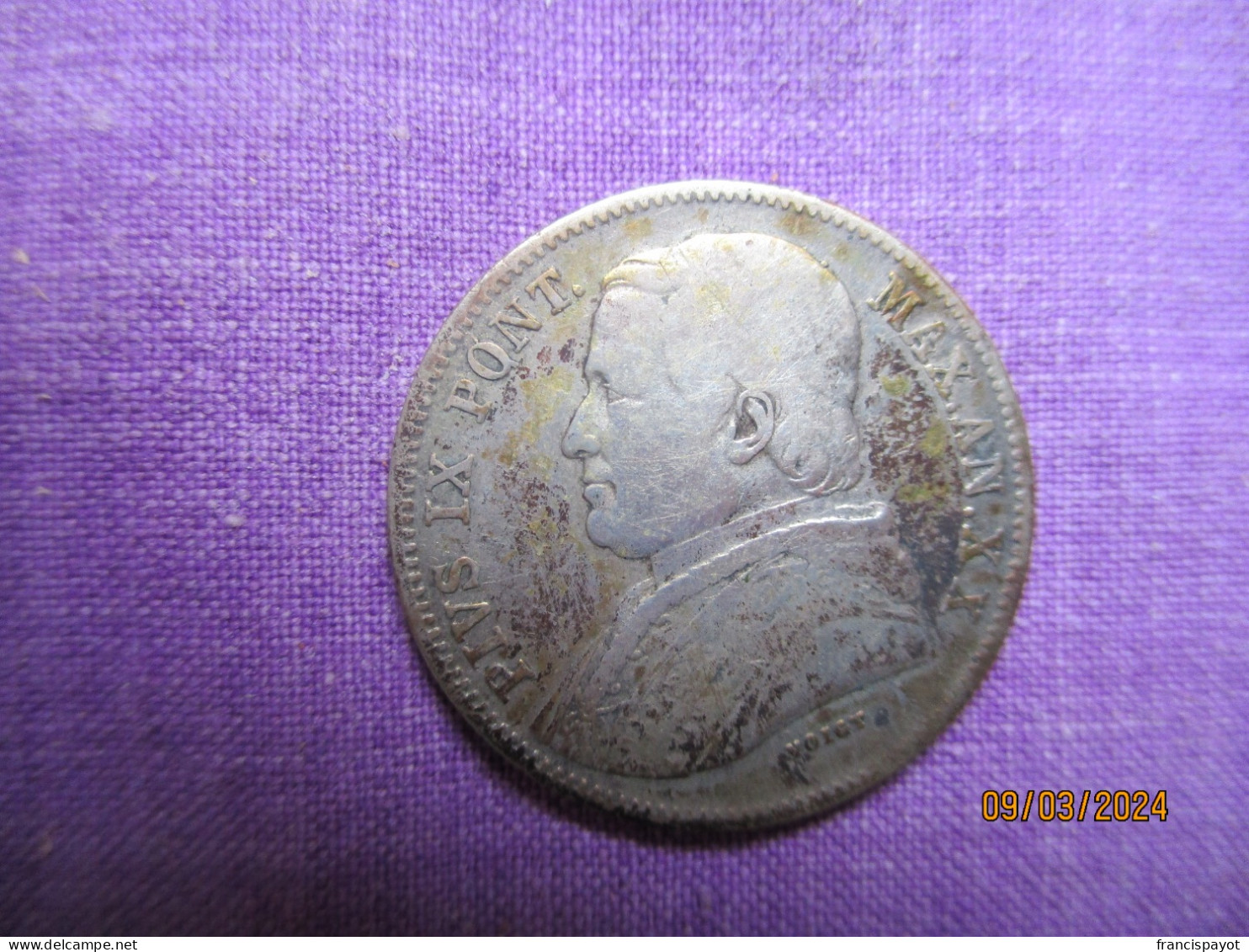 Papal States: 20 Baiocchi 1865 - Vatican